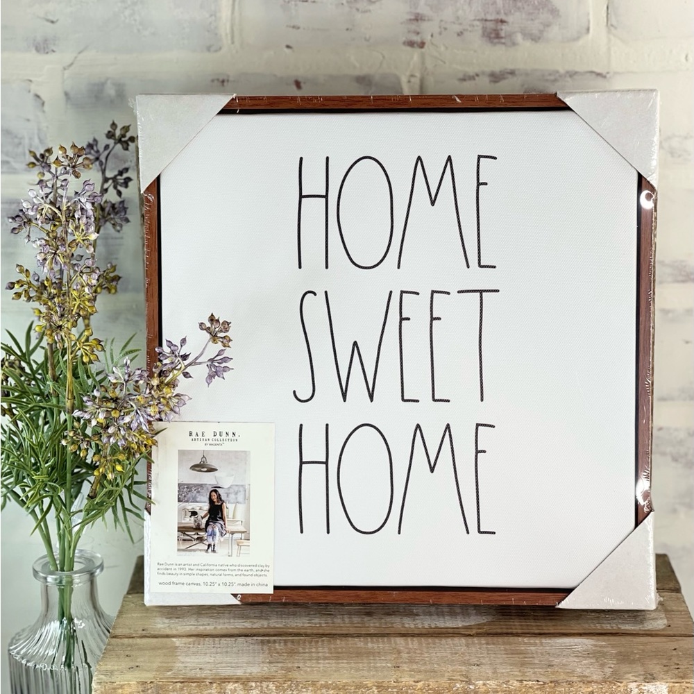 Home Sweet Home Framed Canvas- Rae Dunn